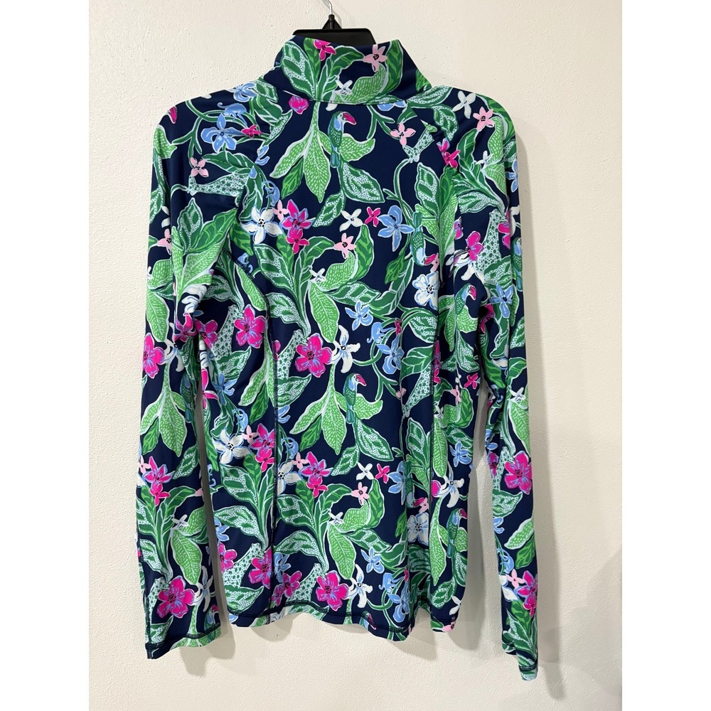 Lilly Pulitzer Luxletic Navy Floral Toucan Half Zip Pullover Top NWT - Picture 6 of 8